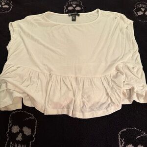 Aqua Cream Ruffle Blouse
